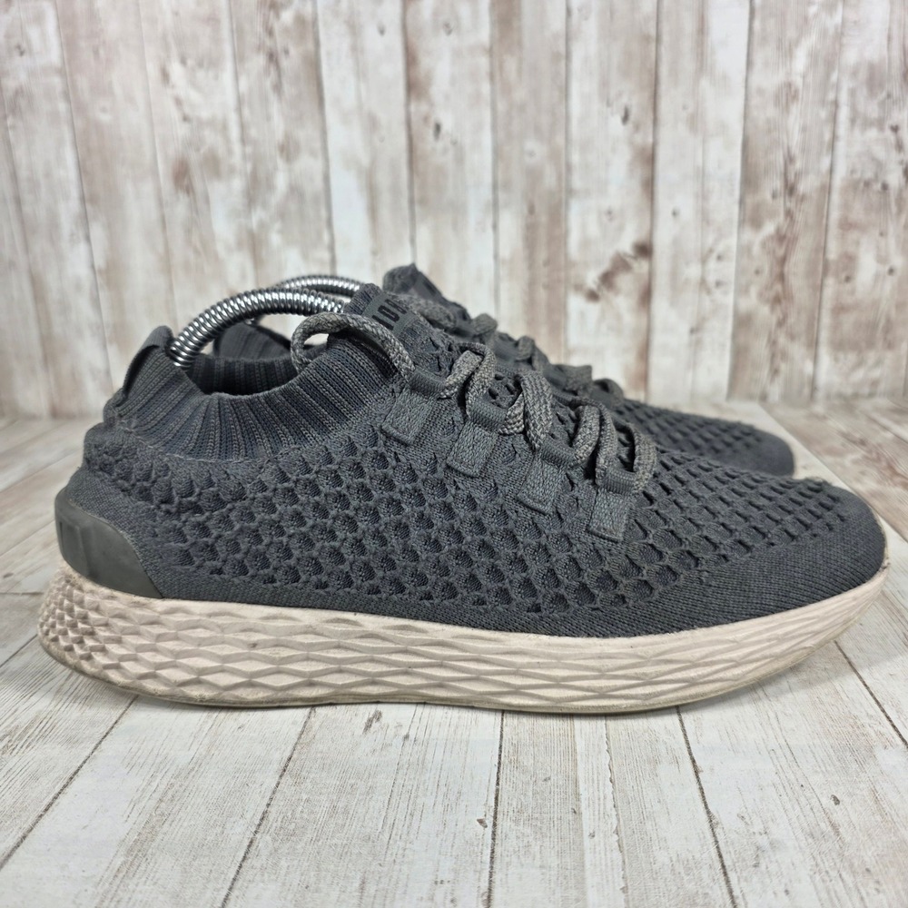 NOBULL Knit Trainers Women's Gray Lace Up Athletic‎ Shoes Size 7